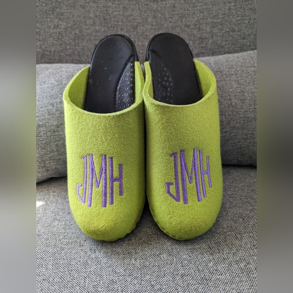 ANNA monogrammed Clogs Mules - Picture 2 of 7